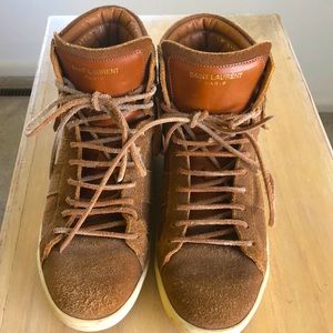 Saint Laurent Suede Fringe Sneakers, Gently Used